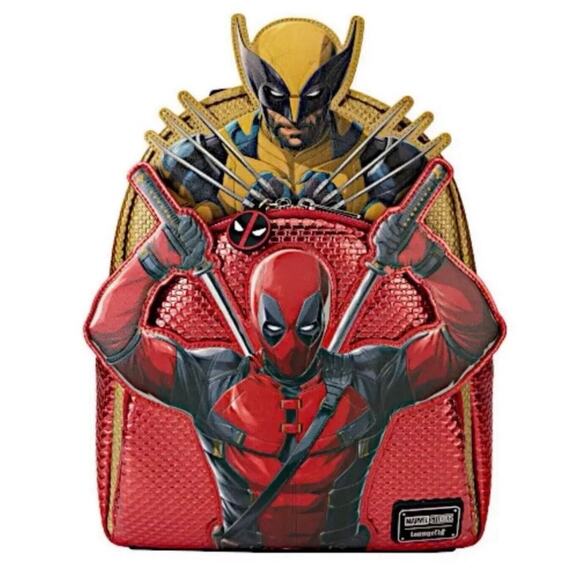 Loungefly Deadpool “Marvel Jesus” & Wolverine Mini Backpack NWT “IN HAND” - Picture 6 of 6